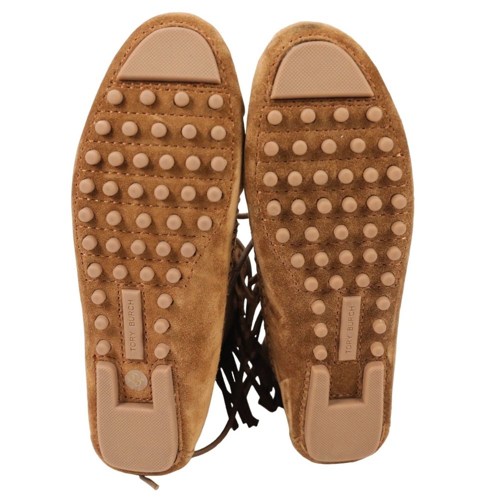 Tory Burch Sonoma Bootie Fringe Suede Brown Women's 5.5 Ankle Moccasins Boots - Picture 3 of 16